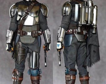 Custom 3-Piece Cosplay Flight Suit with Flak Vest and Accessories – Sci-Fi Bounty Hunter Costume