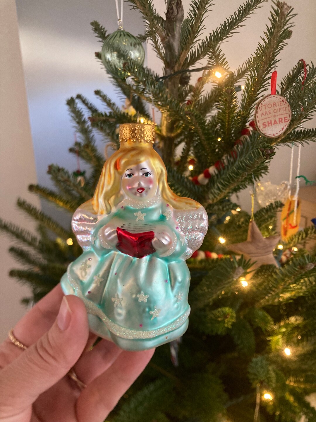 Vintage Angel Ornament . Blown Glass Vintage Christmas Ornaments Etsy