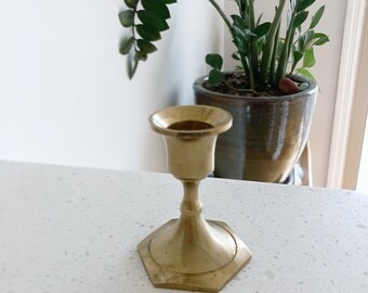 Short Vintage Brass Candlestick (2.5 inches)