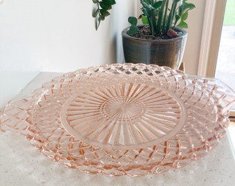 Vintage Pink Depression Glass Tray FREE SHIPPING