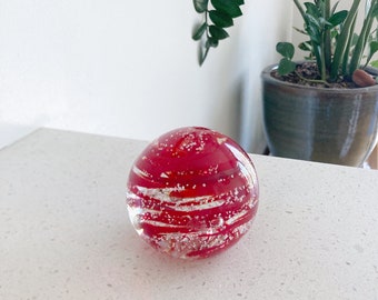 Red Glass Vintage Paperweight