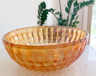 Vintage Carnival Glass Bowl. Marigold Carnival Glass Bowl FREE SHIPPING