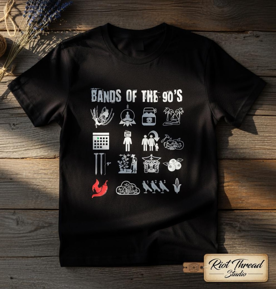 Bands of the 90s Icons T Shirt, Retro Rock Music Lover Tee