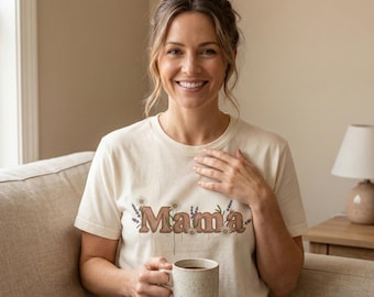 Chemise maman confort couleurs 1717, t-shirt marguerite florale fausse broderie, chemise maman vintage bohème, cadeau fête des mères pour maman