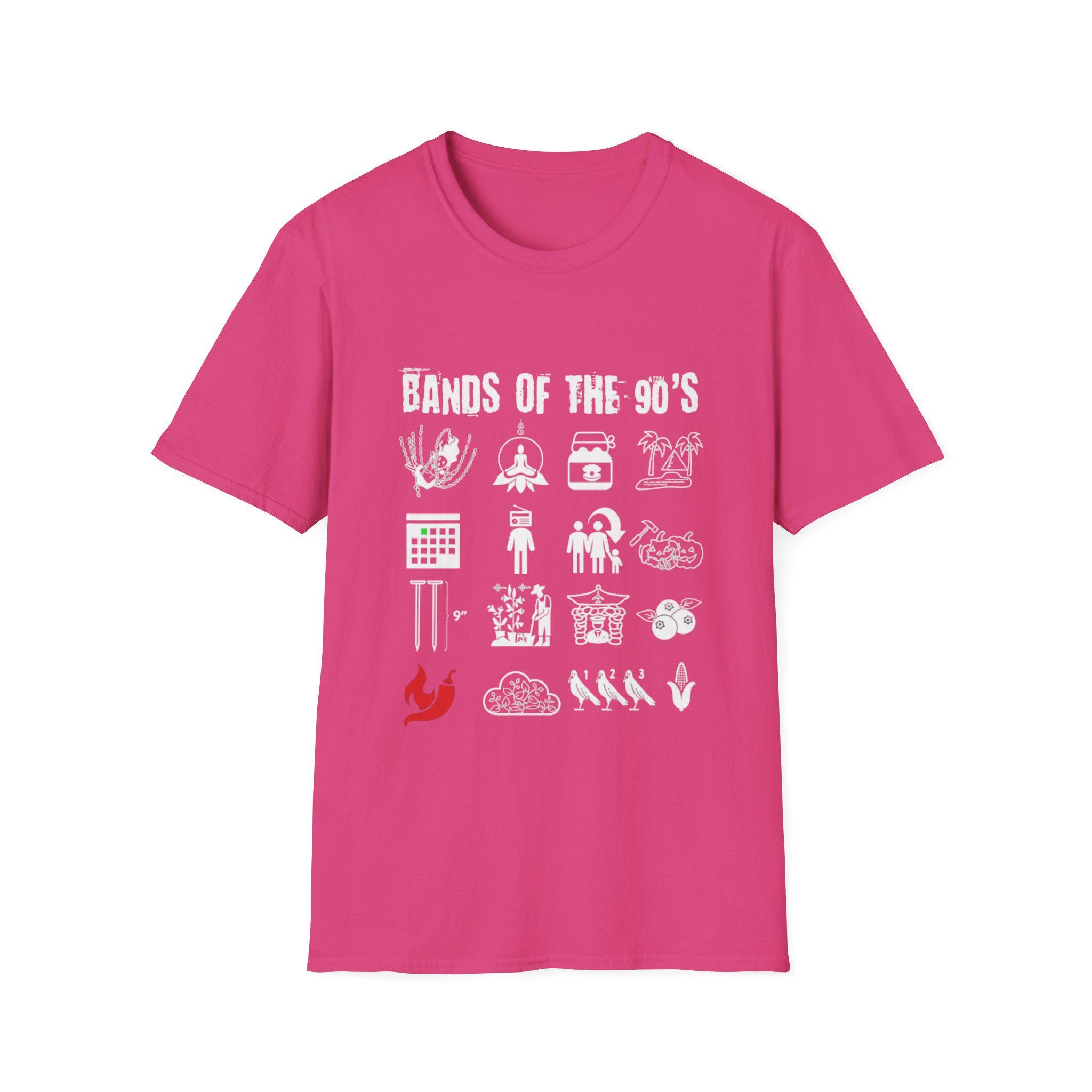 Bands of the 90s Icons T Shirt, Retro Rock Music Lover Tee