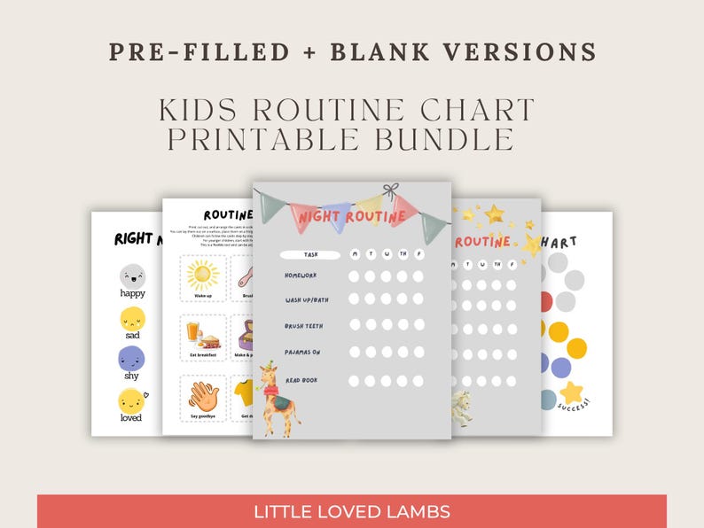 Circus Kids Routine Chart Printable Bundle - Etsy