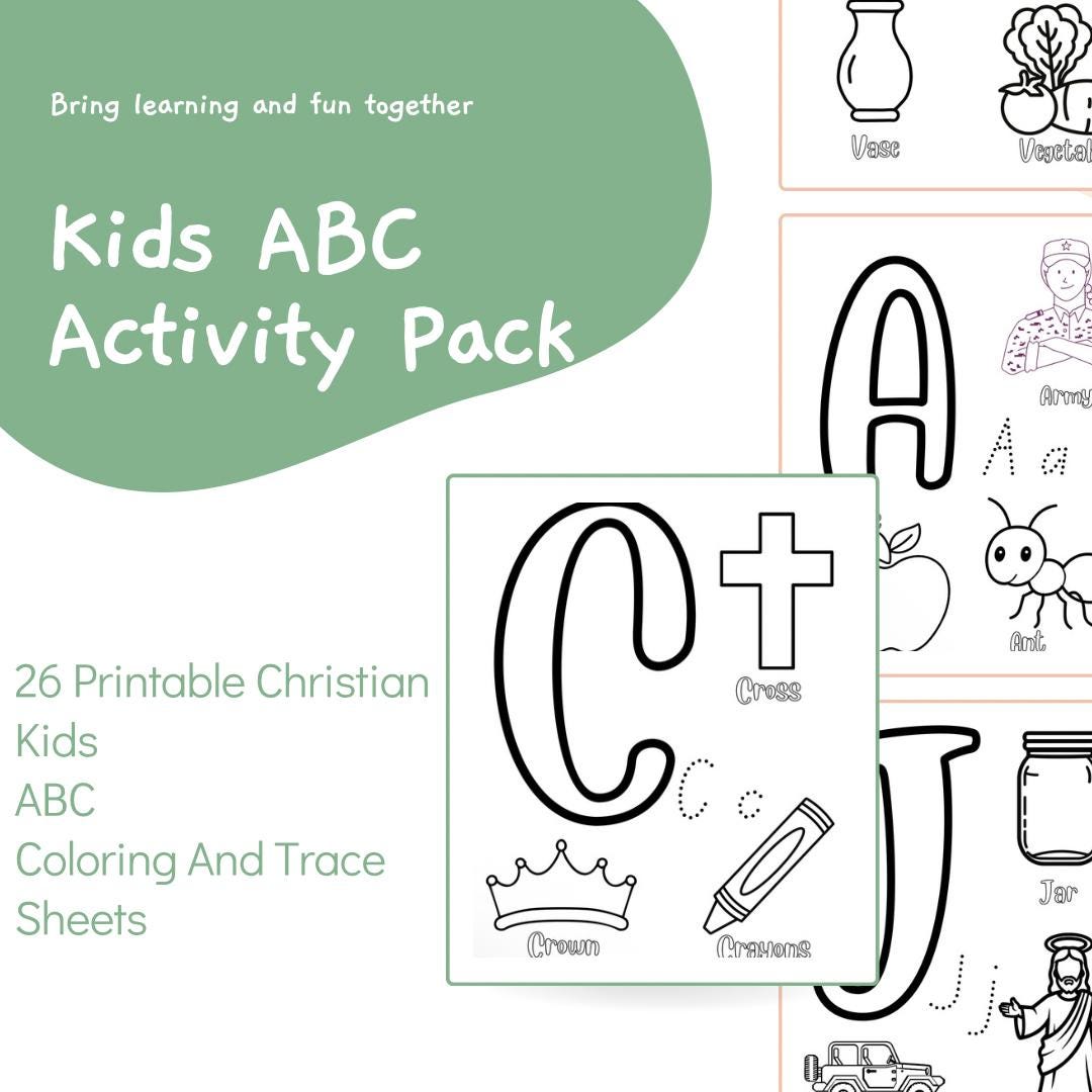 ABC Christian Coloring Pages | Bible Alphabet Activity Pack | Christian ...