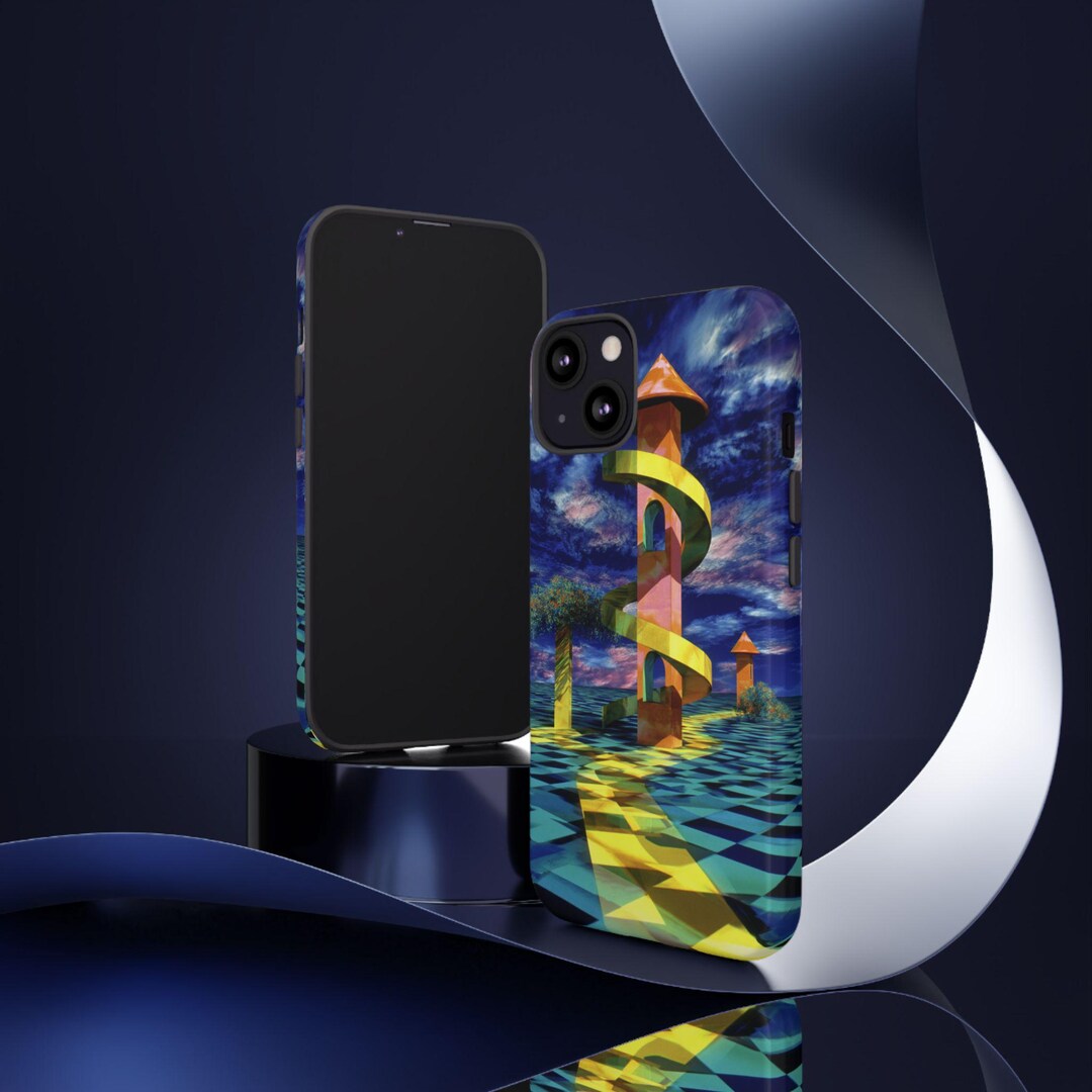 Liminal Space 90s Cgi Computer Art Surreal Spiral Tower Phone Case ...
