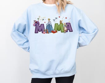 Disney Princess Tiana Mama Odie Mom Embroidered Crewneck, Naveen Ray Apparel, Disney Trip 2026 Movie Fan Bayou Motherhood Gift Top