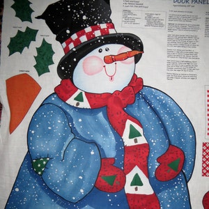 Daisy Kingdom Snowman Fabric Panel for Door or Wall Hanging Quilt, Large Holiday Decoration Sandi Gore Evans Springs 3768, Winter Decoration