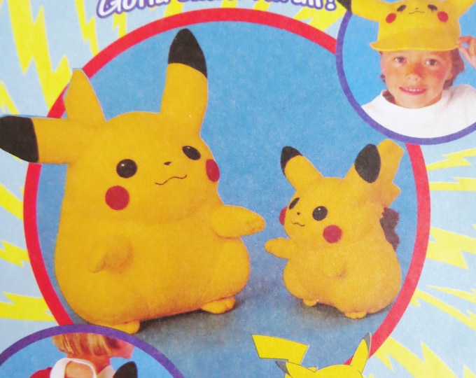 Mccall's 2512, Pokemon Pikachu Sewing Pattern, Backpack and Hat, Doll ...