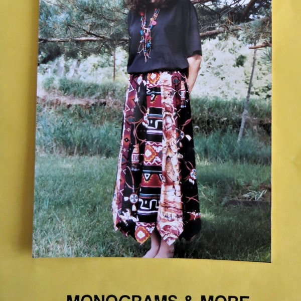 Prairie Point Skirt Instructions, Vintage Hippie Boho Skirt, Nancy Anderson Monograms & More, Cottage Core, All Sizes