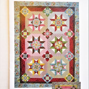 Kaleidoscope Garden Quilt Pattern, Star Flowers Patchwork Pattern, Quilt Moments QM110, Marilyn Foreman, Small Twin Queen King Sizes