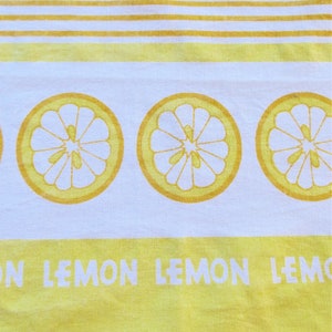 Yellow Lemon Cotton Tea Towel, Farmhouse Kitchen Accessory