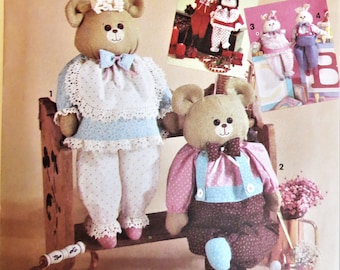 Simplicity 7548 Teddy Bear Sewing Pattern, Large 24 inch Bear with Clothes, Male and Female Bears, Toy Stuffed Animal, uncut paper pattern