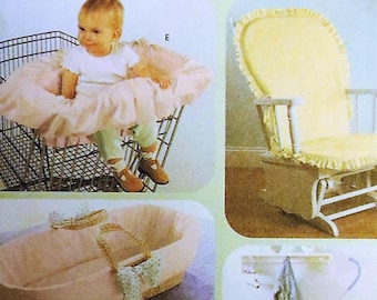 Simplicity 4636, Baby Accessories Sewing Pattern, baby basket insert, umbrella stroller cover, car seat cover, glider chair cover, nursery
