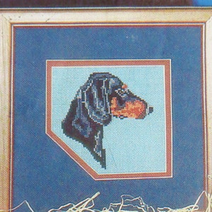 Teckel compté Kit de point de croix, Pegasus originaux, tissu aida jaune, nouveau kit de broderie, chien stitchery kit, cadeau d’amant de chien