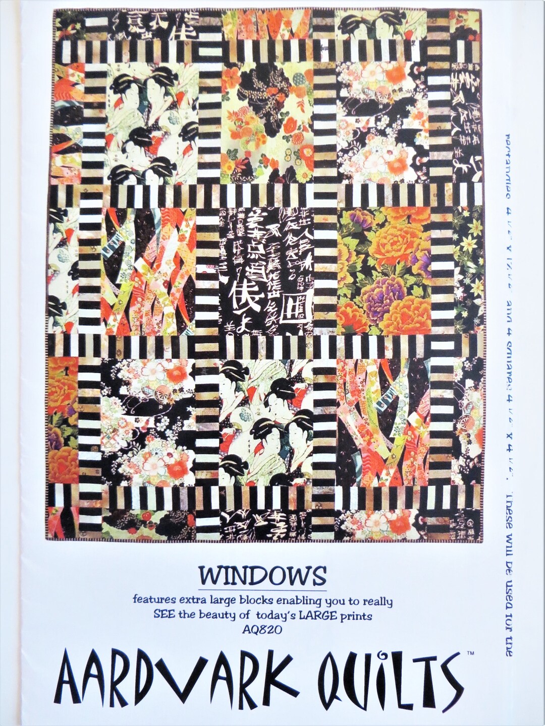 Windows Quilt Pattern Large 12 X 16 Inch Blocks for Big Print Fat ...