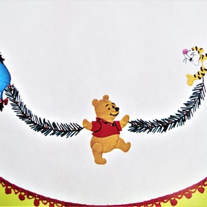 Bucilla Disney Christmas Tree Skirt Kit Winnie the Pooh with Felt Sequins Beads, Large 45 Inches, Holiday Jeweled Rare Vintage Kit