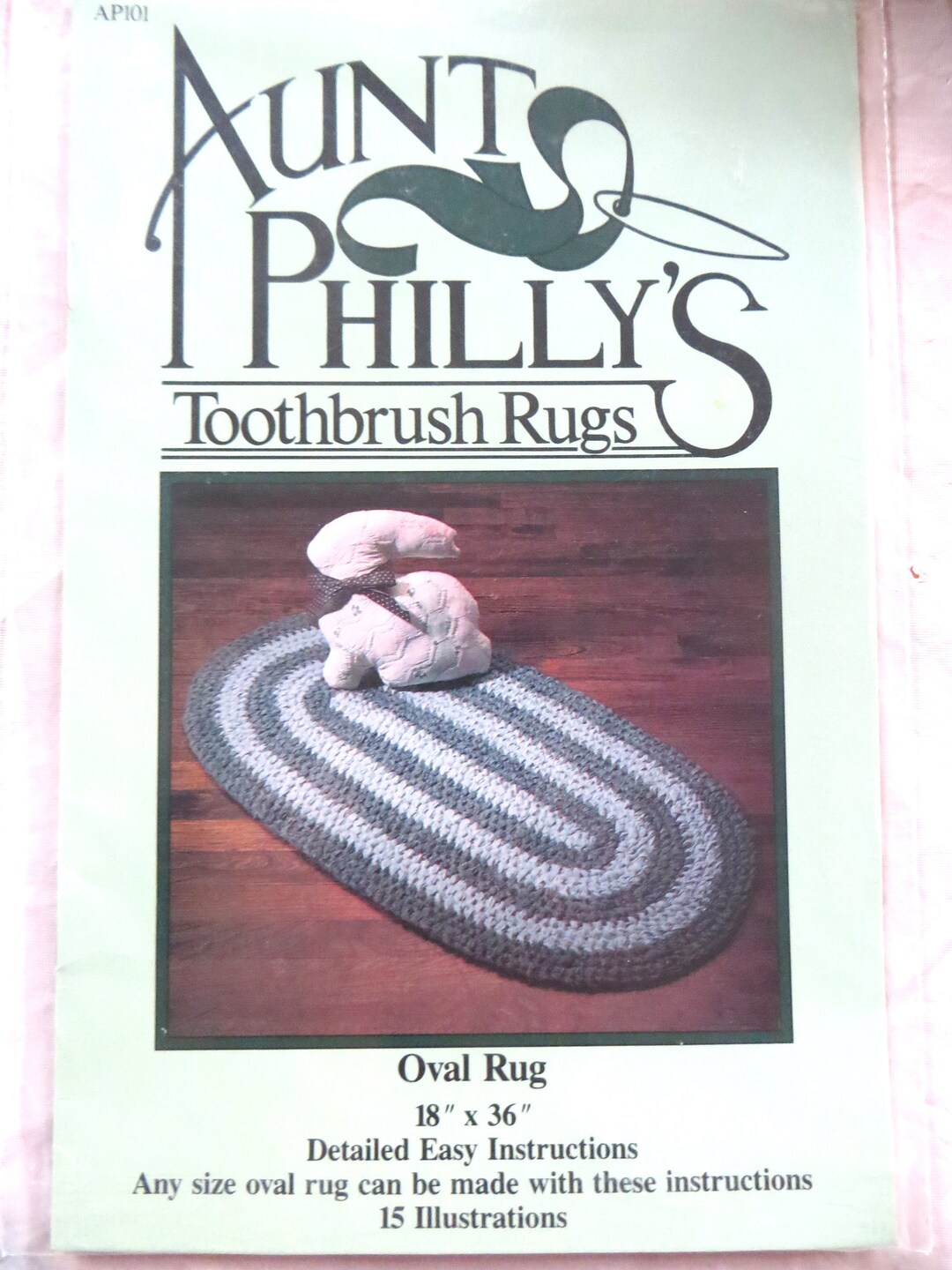 Vintage Oval Rag Rug Pattern Aunt Philly's Toothbrush Rugs, 18 X 36 ...