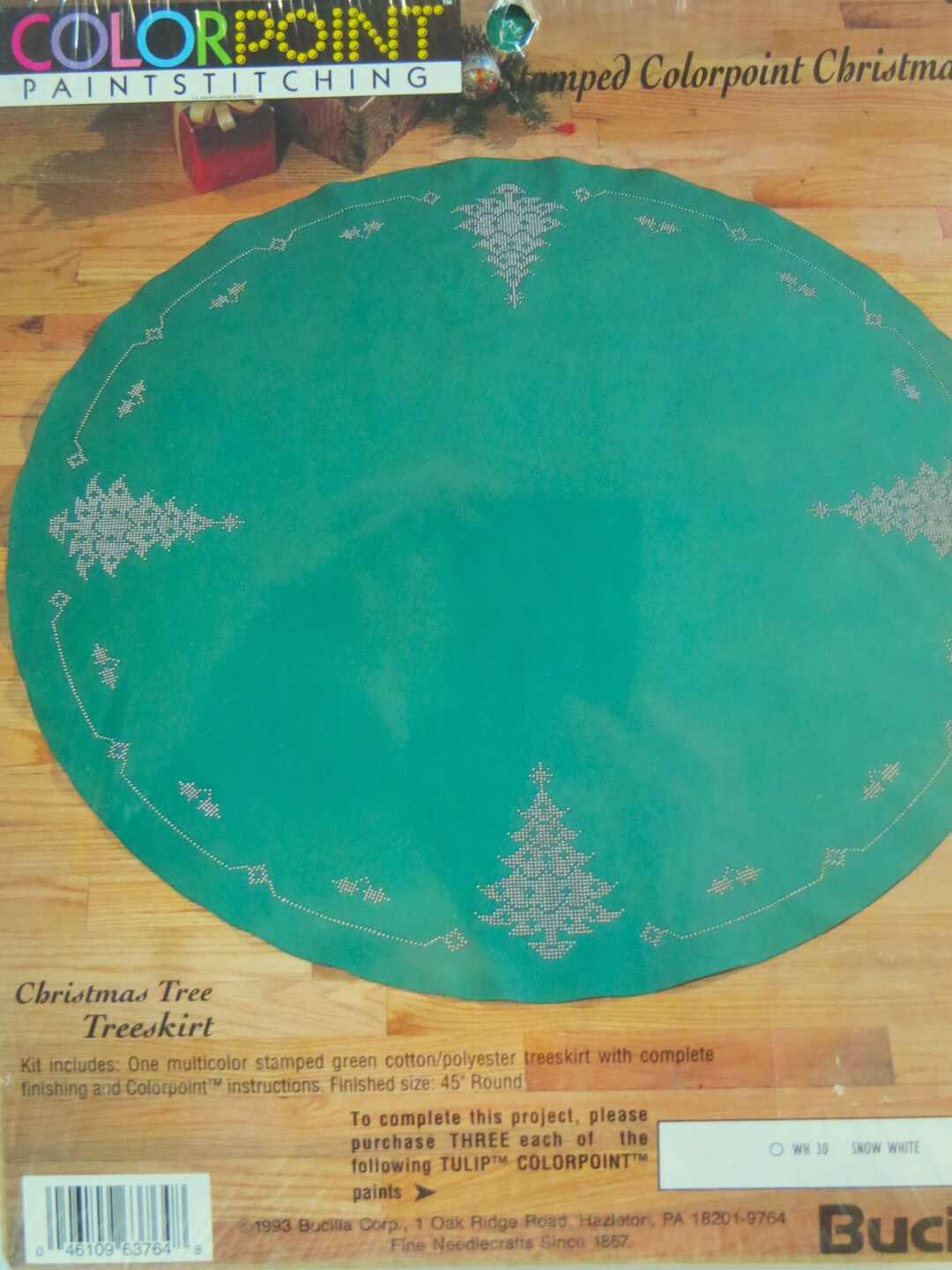 Bucilla Colorpoint Paintstitching Tree Skirt Kit 63764 Large Etsy