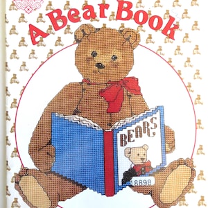 Teddy Bear counted cross stitch CHARTS PATTERNS book, Gordon Fraser's A Bear Book, Gloria & Pat, 1984, 41 pages 23 Designs, Nursery Decor