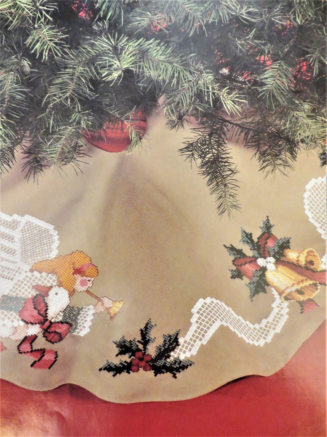 Angel Christmas Tree Skirt Cross Stitch Kit Janlynn 02216 Etsy