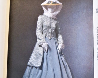 McCall's 4697 Civil War Costume, 1800s Fitted Jacket Coat, Long Full Skirt Shawl, Historical Reproduction, size 14 16 18 20