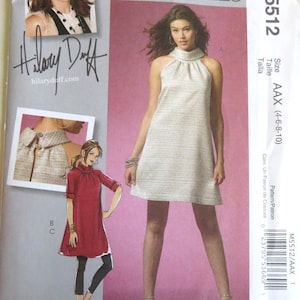 McCall&#39;s 5512 Pattern for A-Line Dress and Leggings, Sleeveless or Short Sleeves, Gathered Neckline, Upright Collar, Size 4 6 8 10, Uncut