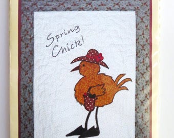 Suzn Quilts "In Season for Spring," Quilt Kit 175, Susan Marth, 18" x 22" Whimsical Chicken, Includes Pattern and Fabrics
