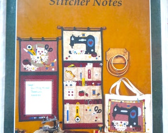 Stitcher Notes Sewing Room Accessories Pattern, Ozark Crafts Doily Decor 854, to sew Sewing Caddy Tot Bag Message Board, Uncut Paper Pattern