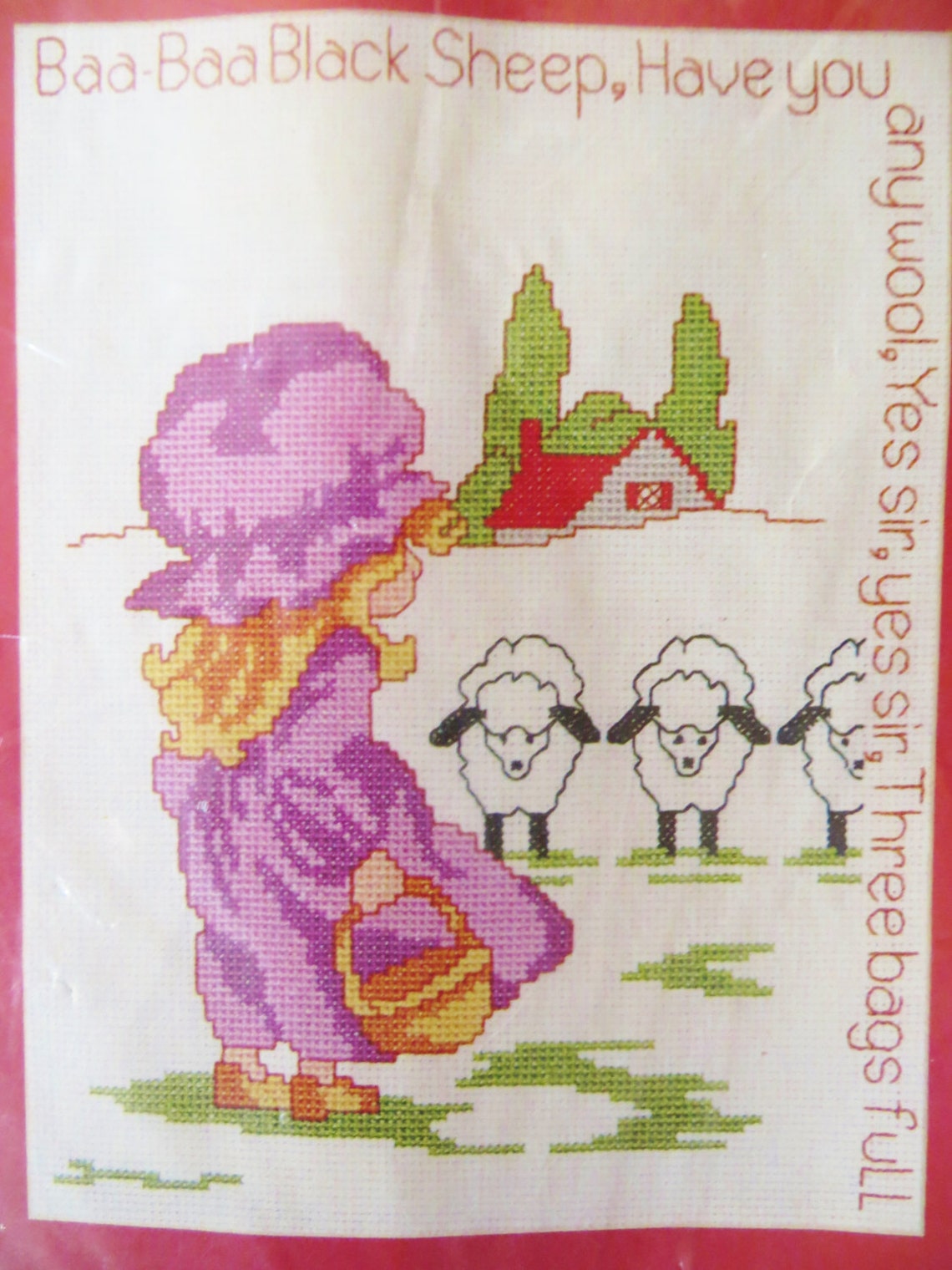 Nursery Rhyme Counted Cross Stitch Kit Baa Baa Black Sheep Etsy