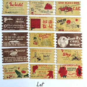 Vintage 50s Komic Kards Lote de 15 postales cómicas divertidas, cartón pesado, hecho en Japón, efímera coleccionable, sin usar, lote #1