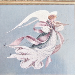 Angel of Spring Cross Stitch Chart: Lavender & Lace Victorian Design