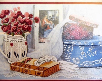 Bucilla Cross Stitch Embroidery Kit, Once Upon a Time, Flowers Books Still Life, Kit 40282,  Romantic Victorian Memories