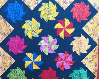 PinWheel Origami Quilt Pattern, Fairy Factory, Wall Quilt Pattern, Pin wheel Quilt Block, New Unused