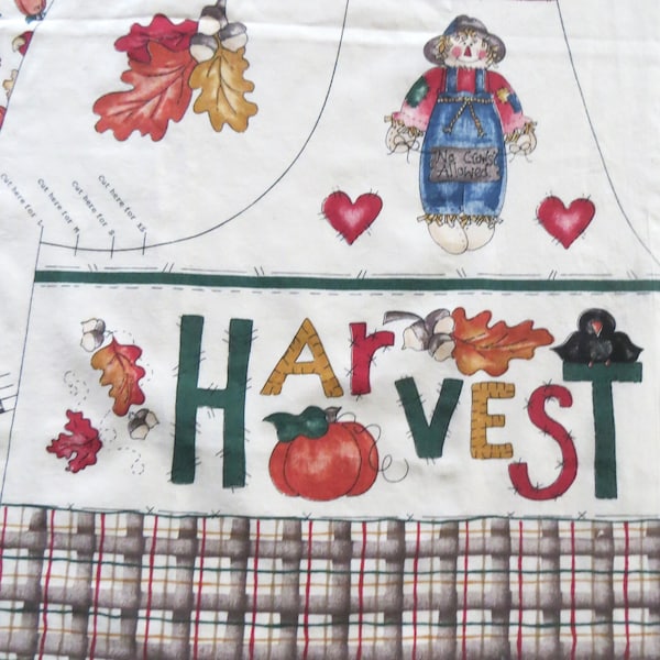 Harvest Moon Autumn Vest Fabric Panel Dianna Marcum Marcus Bros Cotton, sew Fall Thanksgiving Holiday Vest Scarecrows Pumpkins size XS S M L