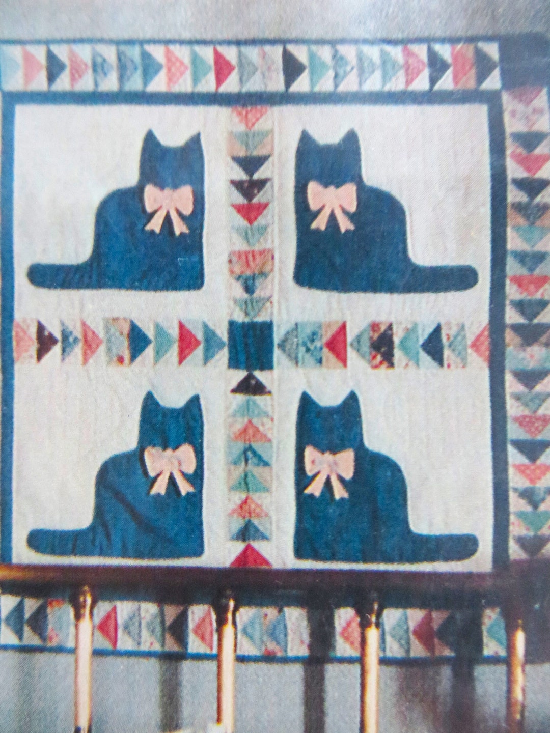 Cats Cats Cats Applique Quilt Pattern for Wall Hanging Kitten Crib