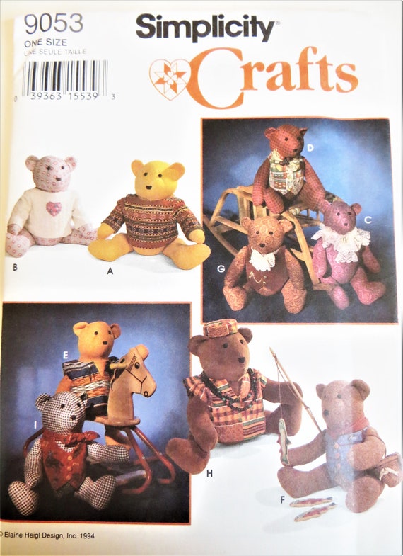 teddy bear sewing pattern simplicity