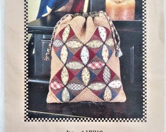 Quilted Tote Bag Pattern, Orange Peel Applique Bag, Kimie's Quilts, Indygo Junction IJK113, Country Patchwork Applique