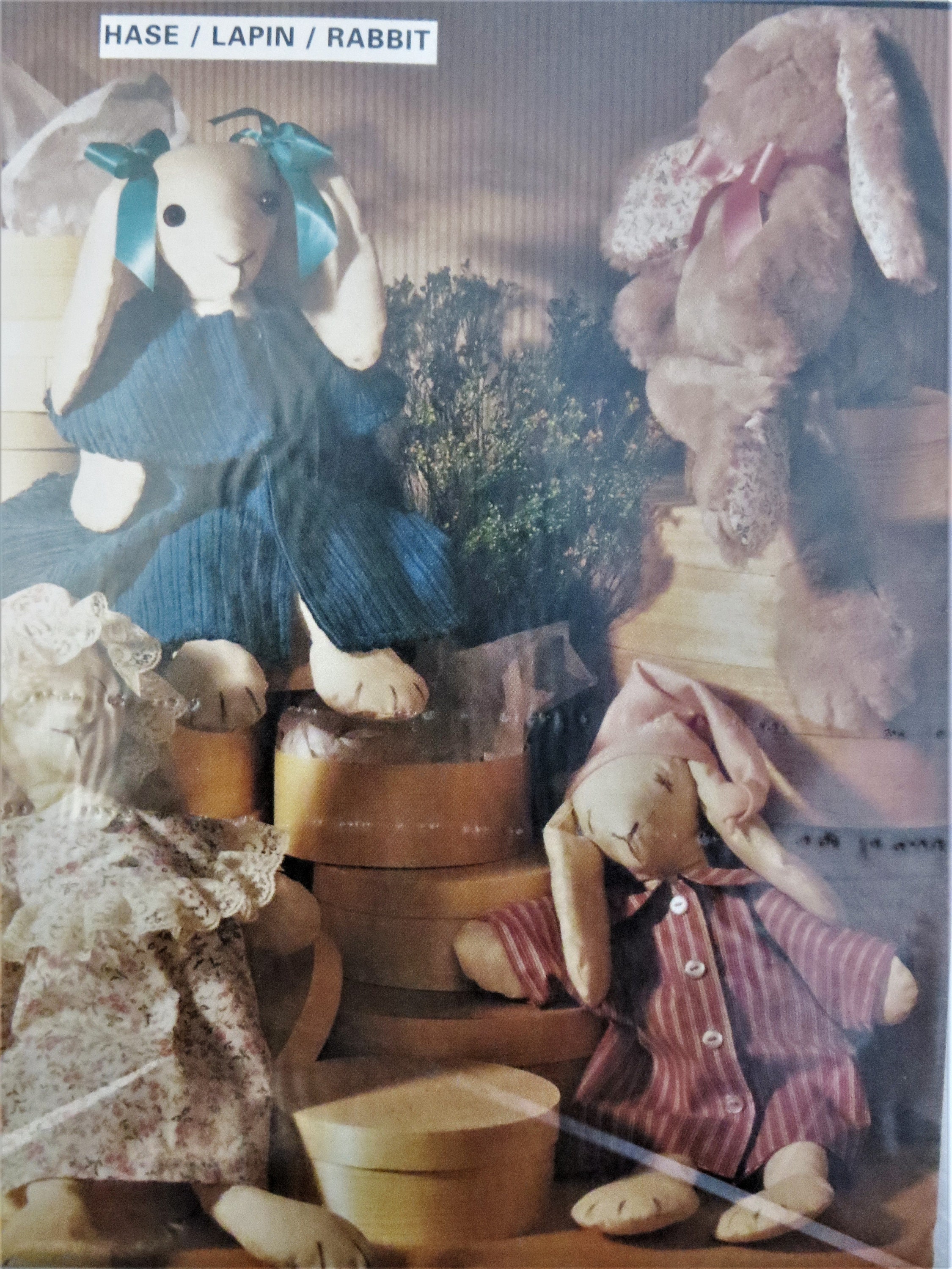 Burda 3888 Bunny Pattern, Soft Toy Rabbits and Clothes, 17 Inches Tall ...