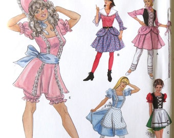 Simplicity 2789 Misses Costumes Pattern Bo Peep Peasant Dress Dutch Girl Dresses Panties, Size RR 14 16 18 20 uncut paper pattern