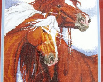 Korsstygnskit med hästar, älsklingar, Needle Treasures 04712, Derk Hansen, 23 x 30 cm, komplett förseglat kit