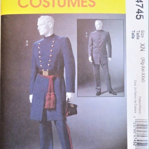 McCall&#39;s 4745 Pattern, Men&#39;s Civil War Uniform Costume, Coats Trousers, Historical Clothing, size XL XXL XXXL Uncut Paper Pattern