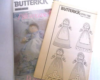 Butterick 5235 Pillowcase Dolls Pattern with 4 Dresses and Hats, Rachel Wallis Soft Rag Dolls