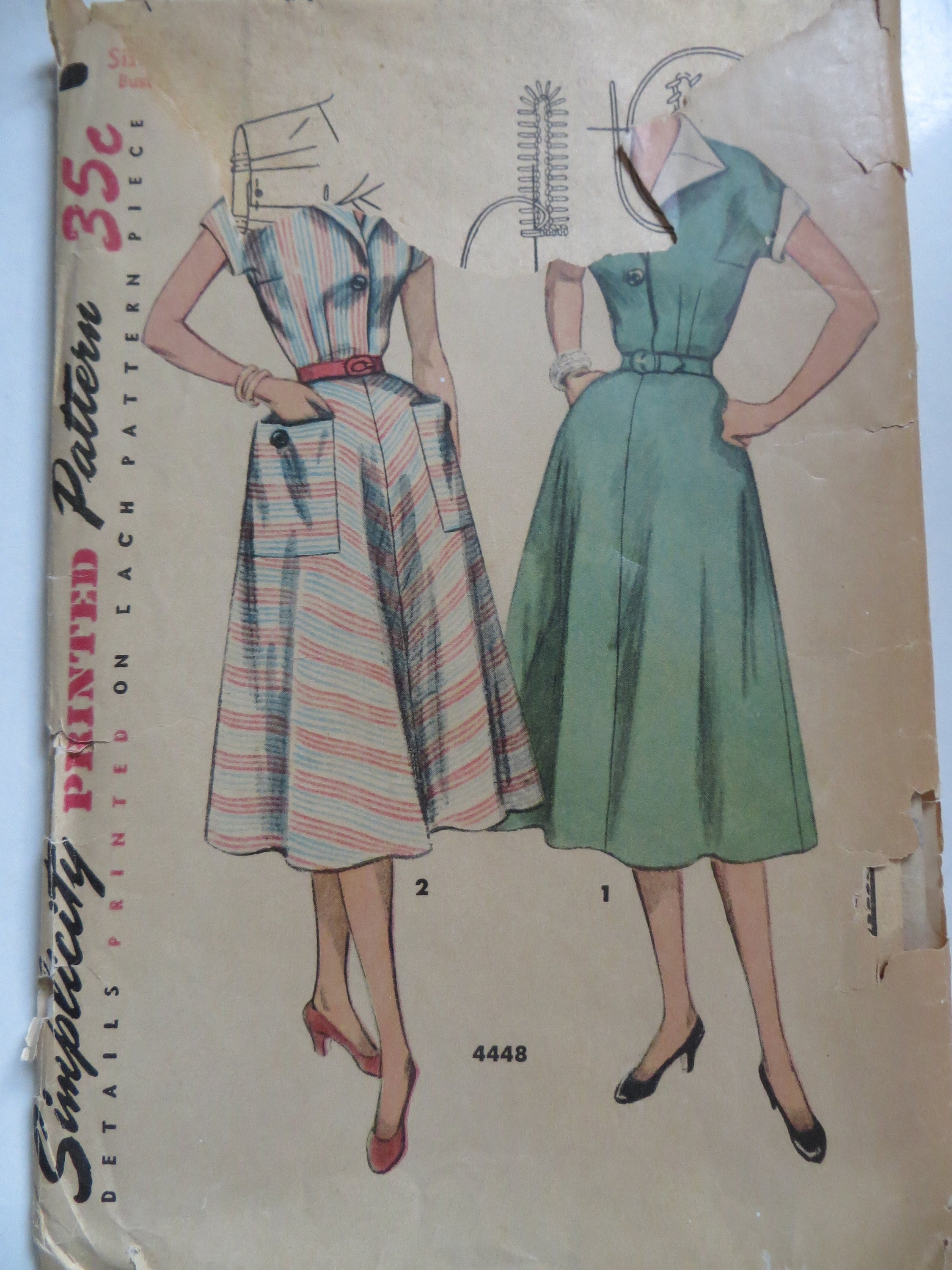 1950s Misses Halter Top and Skirt Advance 6146 Vintage Sewing Pattern Size  16 Bust 34