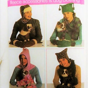 Simplicity 4780, Dog and Misses Winter Accessorie Sewing Pattern, Dog Clothing, Fleece Hats Scarves Mittens Dog Coats Pet Accessories