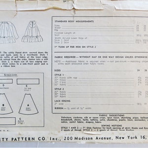 Simplicity 2571 Sewing Pattern, 40s Long Full Flared Waistband Skirt with Ruffle at Bottom Hem, Waist Ties for Big Bow, Waist size 24 Hip33 image 3
