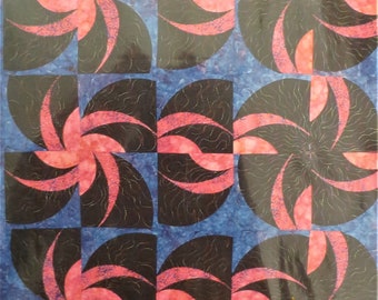 Fuchsia Fireworks Quilt Pattern, Cara Gulati, Doodle Press, 48 x 56" for Rotary Cutting, Modern Quilt