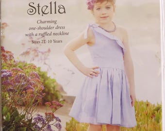 Violette Field Threads, "Stella" Girl's Size 2T to 10, One Shoulder Dress with Ruffle, sealed